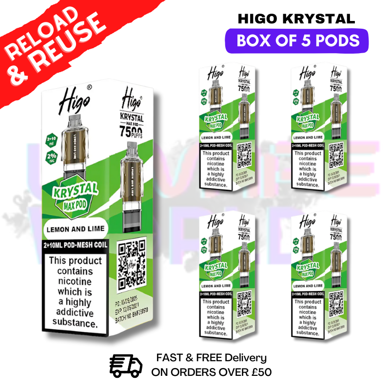 Lemon Lime Krystal Higo Max Replacement Pods BOX OF 5 - ukvapeworld