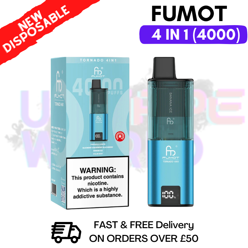 Shop Light Blue Edition Edition Fumot Tornado 4000 Puff Disposable Vape Kit - UK Vape World