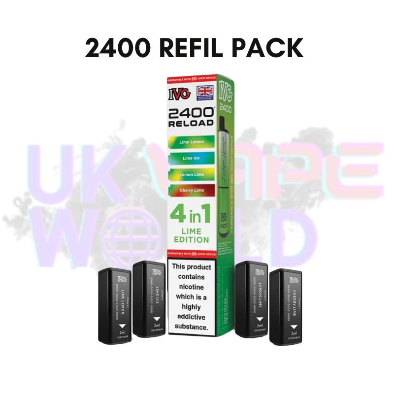 Lime Edition IVG 2400 RELOAD Pods - Box Of 10