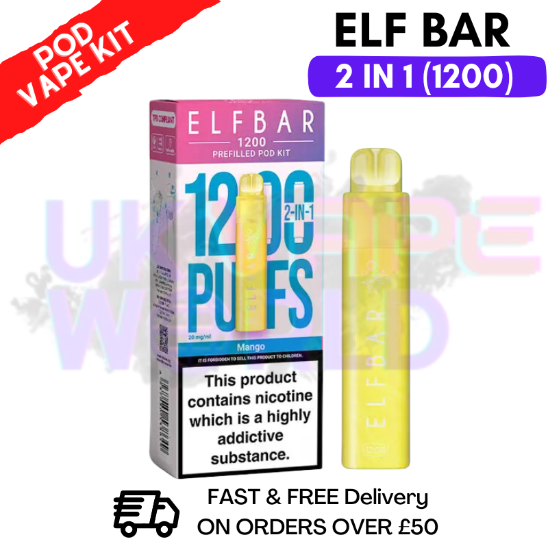 Shop Mango Elf Bar 1200 Puffs Prefilled Pod Kit - UK Vape World