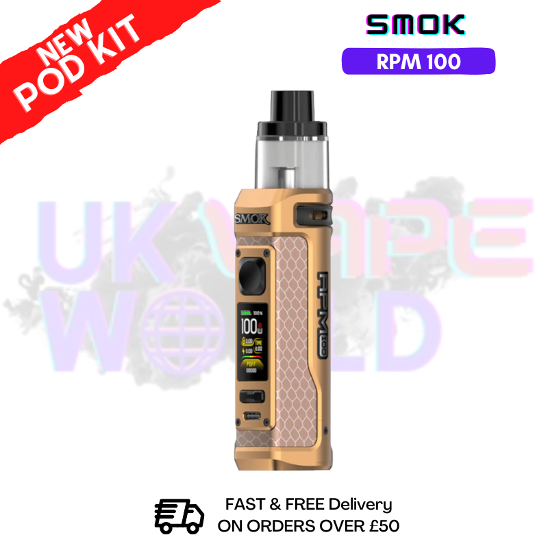 Matte Gold Smok Rpm 100 Pod Kit + Free Nic Salt