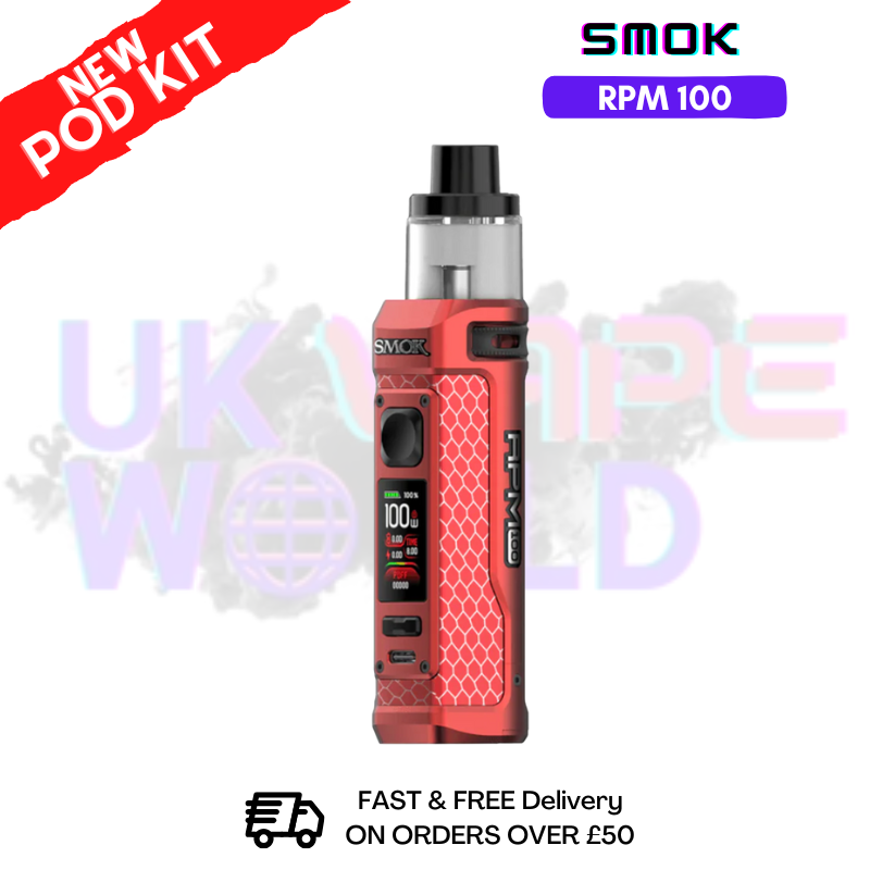 Matte Red Smok Rpm 100 Pod Kit + Free Nic Salt (PRICE £24.99) - ukvapeworld
