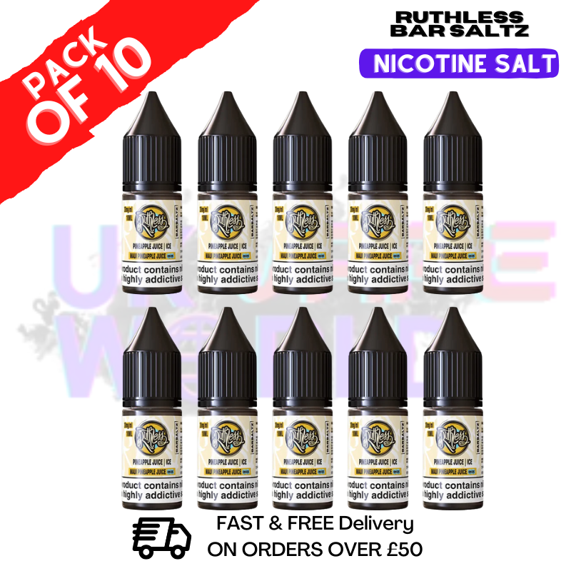 Maui Pineapple Juice On Ice Ruthless Nic Salt Eliquid Box Of 10-ukvapeworld