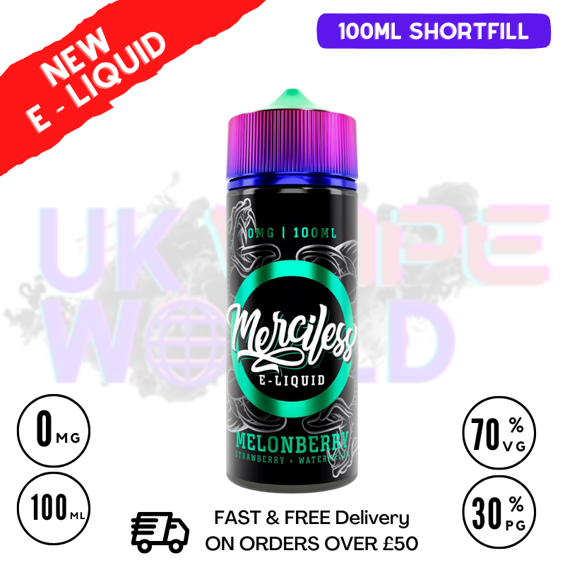 Melon Berry Merciless Shortfill Juice 100ML Eliquid-ukvapeworld