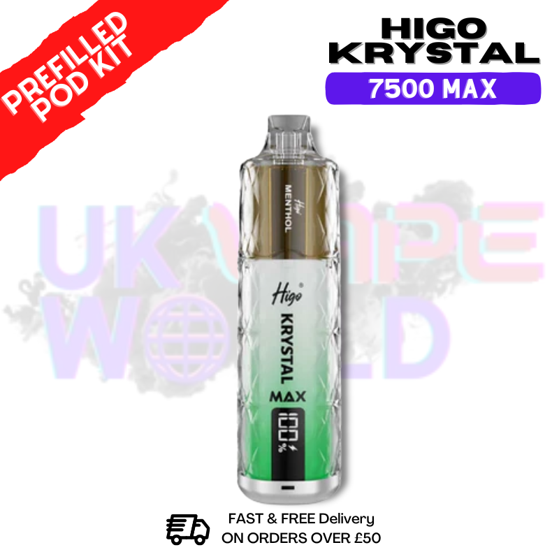 Menthol Krystal Higo 7500 Max Prefilled Pod Kit - ukvapeworld