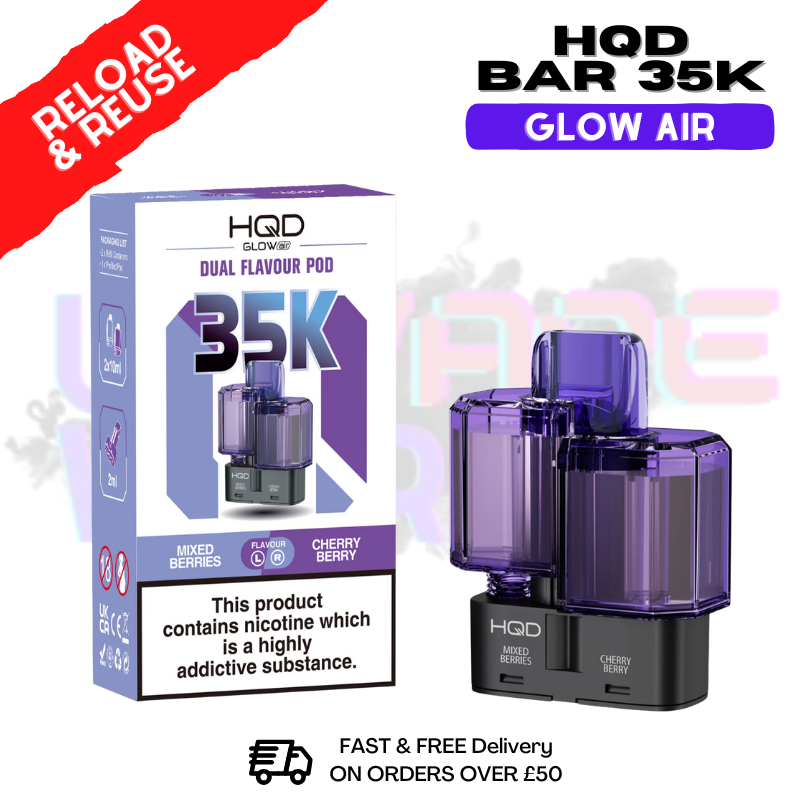 Mixed Berries  HQD 35K Glow Air Replacement Pods - ukvapeworld