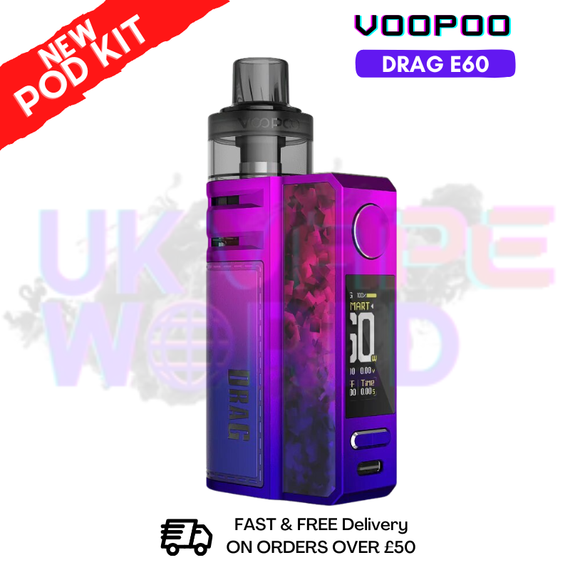 voopoo drag e60 pod mod kit Modern Red + Free Nicsalt nic-salt Aspire BREEZE 2 AIO FLAVOR:Cherry Lime Soda