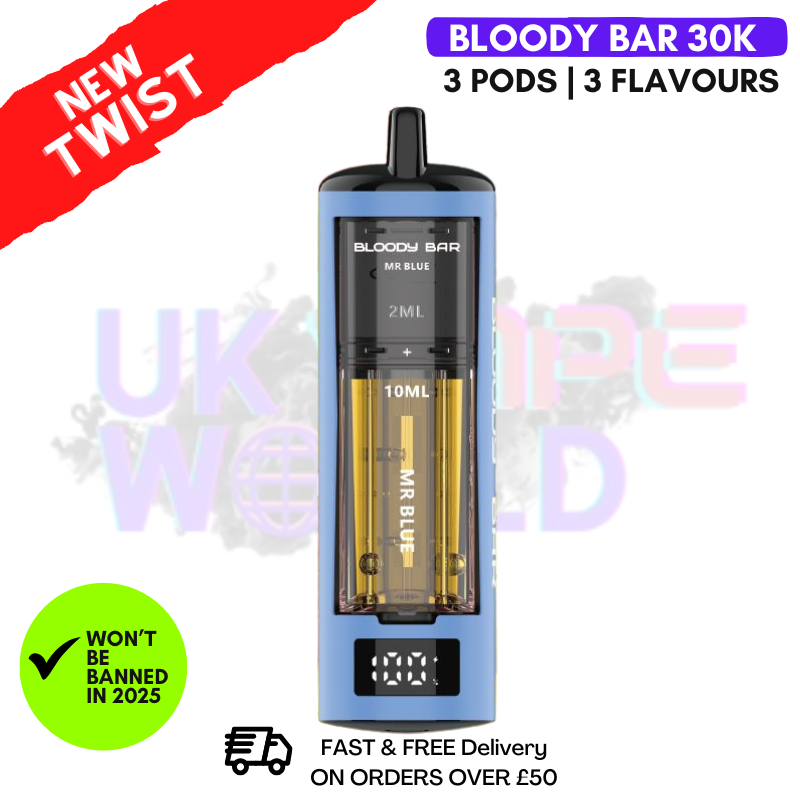 Shop Mr Blue Bloody Bar 30K Triple-Twist Kit - UK Vape World
