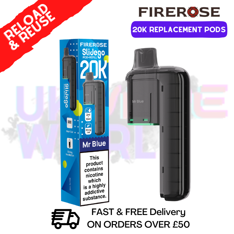 Mr Blue Firerose SlideGo 20K Replacement Pods