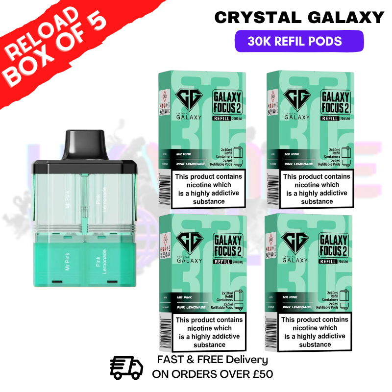 Shop Mr Pink Crystal Galaxy 30K Replacement Pods Box Of 5 - Ukvapeworld