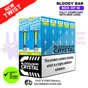 Shop Mr Blue Bloody Bar Crystal 10K Puff Box Of 10 - UK Vape World
