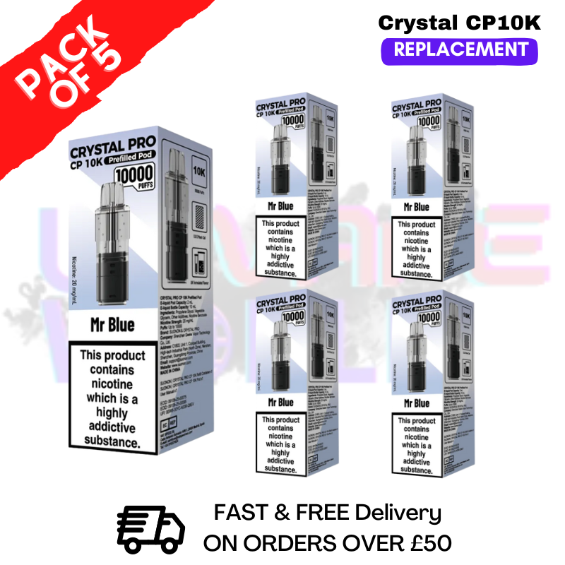 Mr Blue CP Pro 10K Replacement Pods Box Of 5 - ukvapeworld