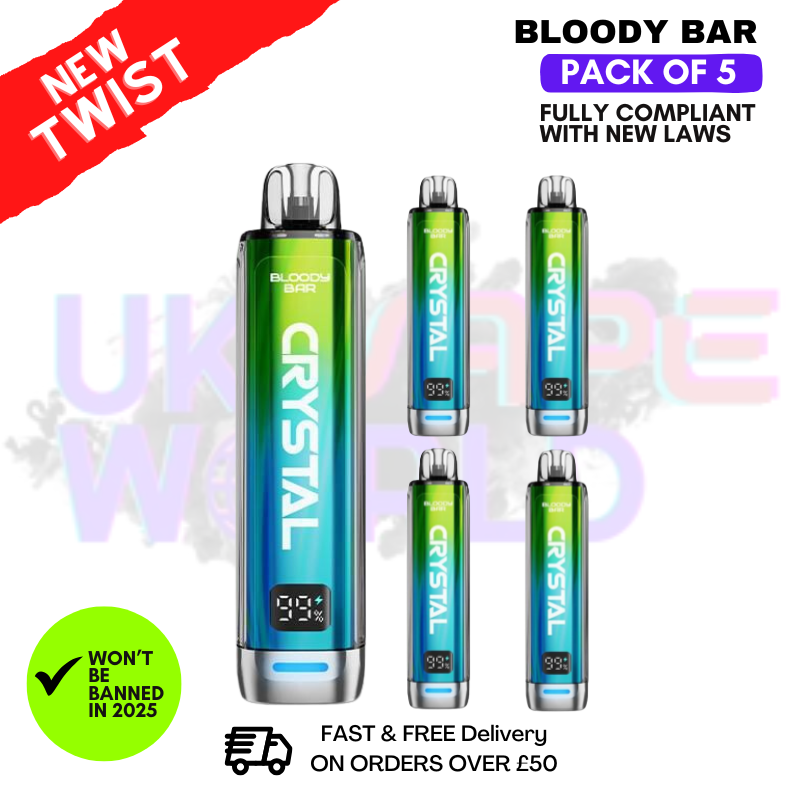 Mr Blue Bloody Bar Crystal 10K Puff Pack Of 5