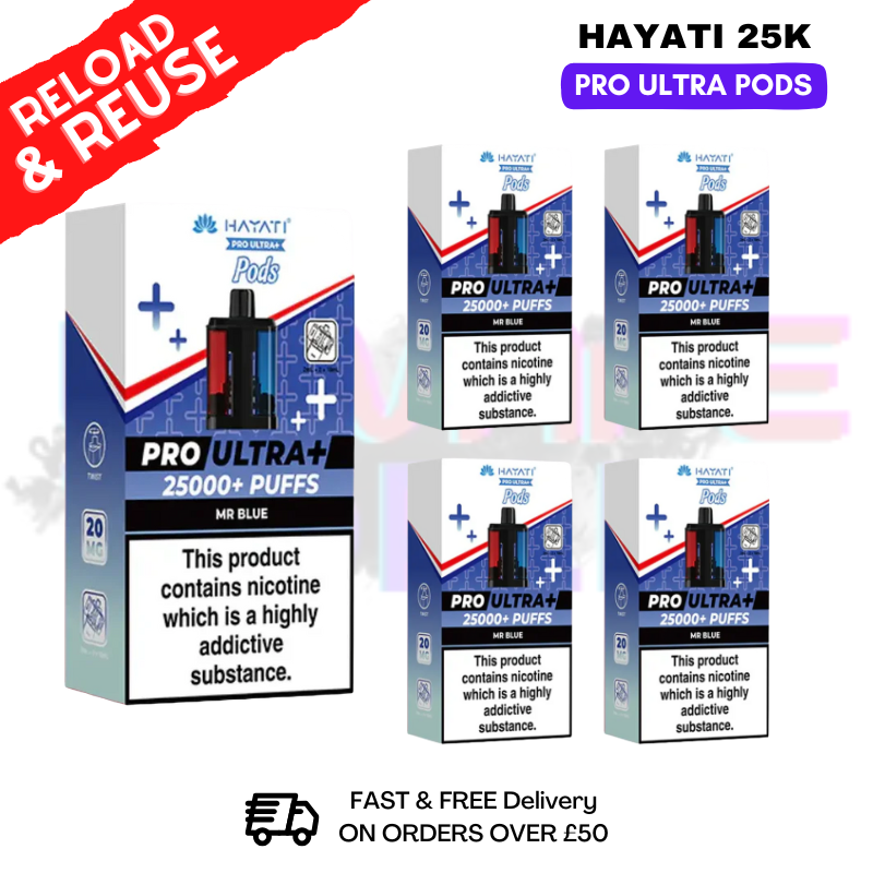 Hayati 25K Mr Blue Replacement Pods Box Of 5 - ukvapeworld
