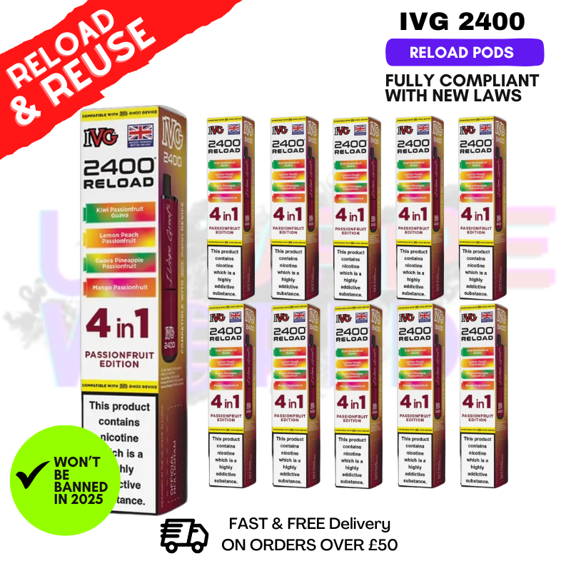 Passionfruit Edition IVG 2400 RELOAD Pods - Box Of 10