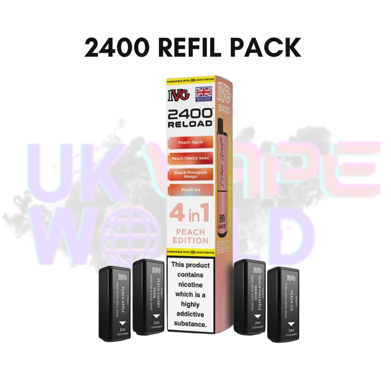 Peach Edition IVG 2400 RELOAD Pods - Box Of 10