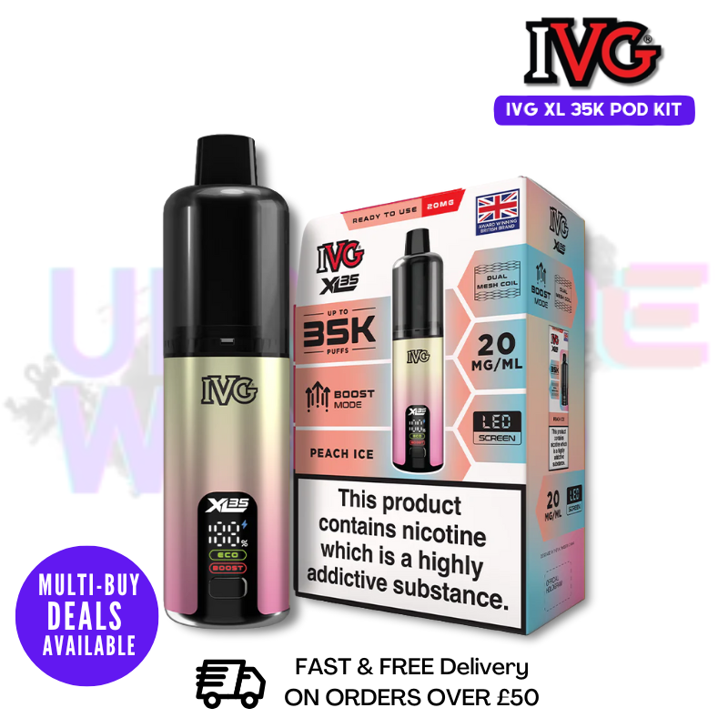 Shop Peach ICE - IVG 35K XL 35,000 Puff Vape Pen Kit - Buy Online