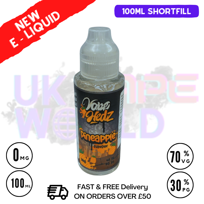 Pineapple Vape Hedz 100ml Shortfill Eliquid