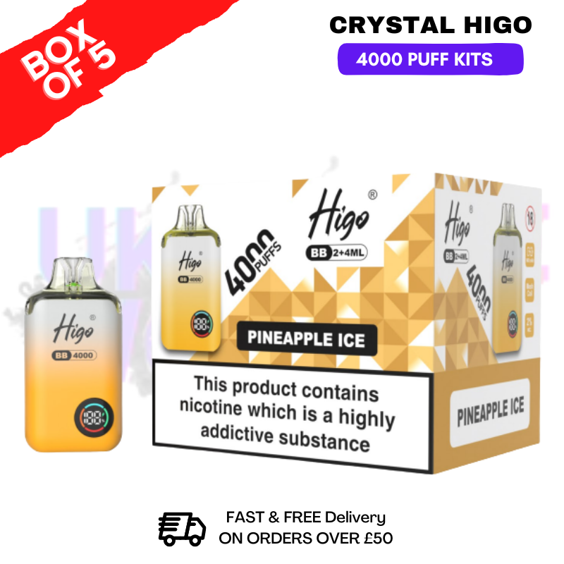 shop Pineapple ICE Crystal Higo 4000 Pod Kits Box Of 5 - Ukvapeworld