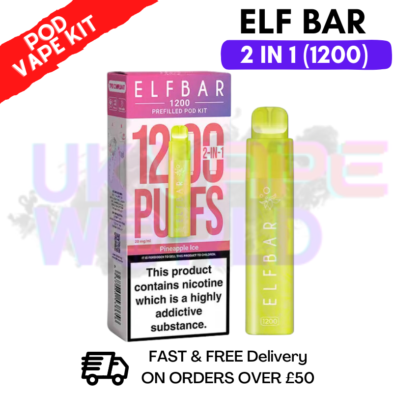 Shop Pineapple Ice Elf Bar 1200 Puffs Prefilled Pod Kit - UK Vape World