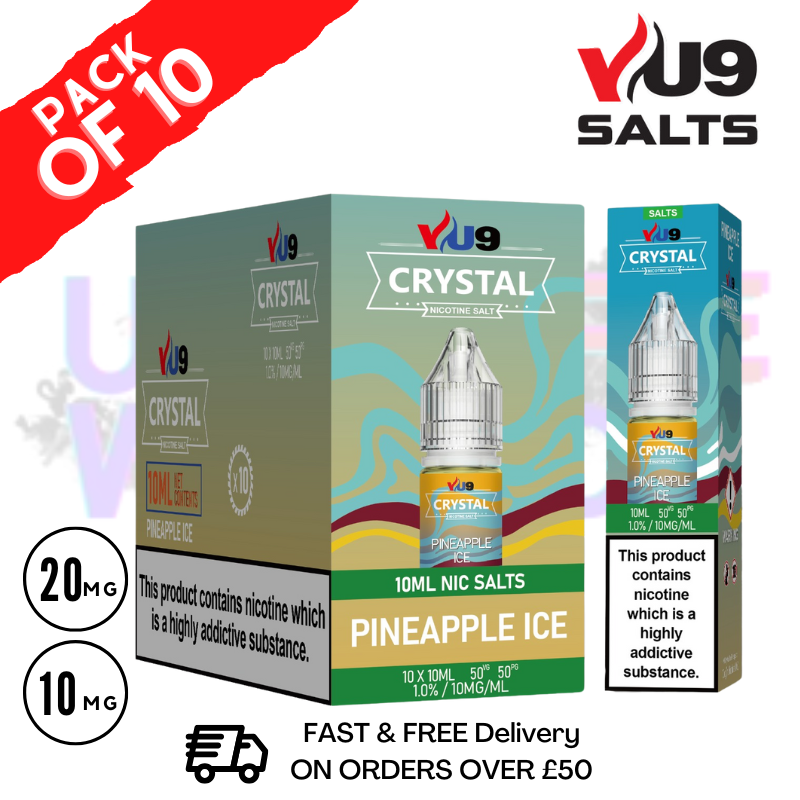 Pineapple Ice VU9 Crystal Nic Salt Box Of 10