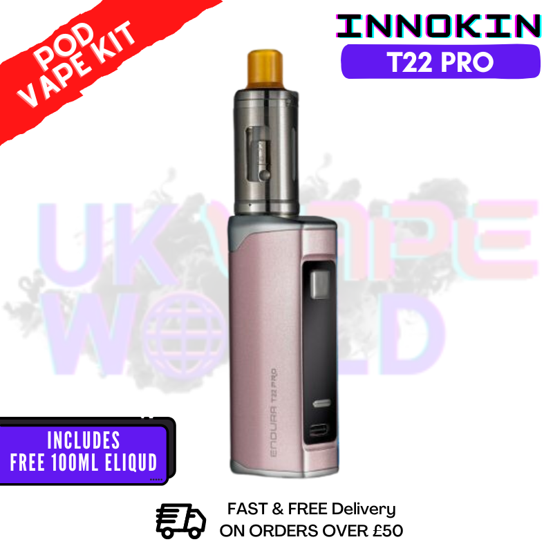 Shop Pink Innokin Endura T22 Pro Kit + FREE 100ML E Liquid - UK Vape World