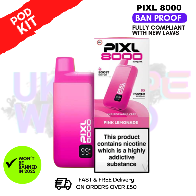 Pink Lemonade Pixl 8K 8000 Puff Pod Kit