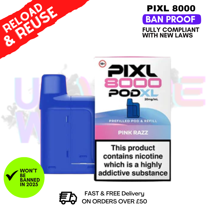 Pink Razz Pixl 8K Replacement Pods (Refil Pack)