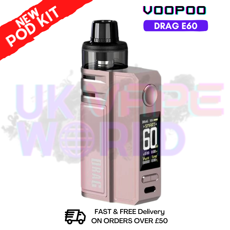Shop Pink Voopoo Drag E60 pod Kit + Free Nicsalt - ukvapeworld
