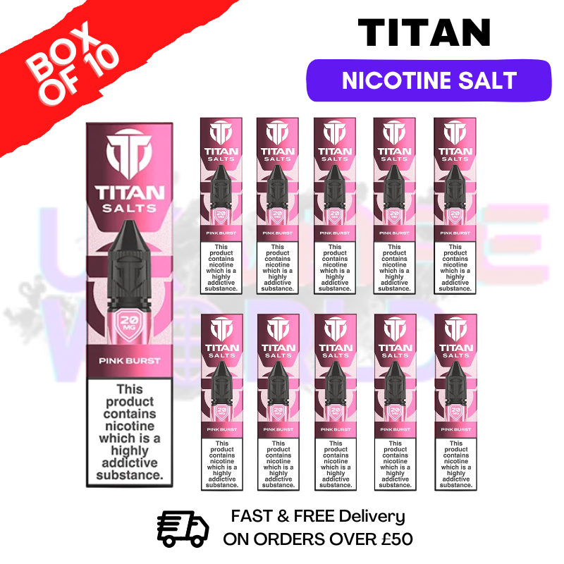 Pink Burst Titan 10ml Nic Salt BOX OF 10 - ukvapeworld
