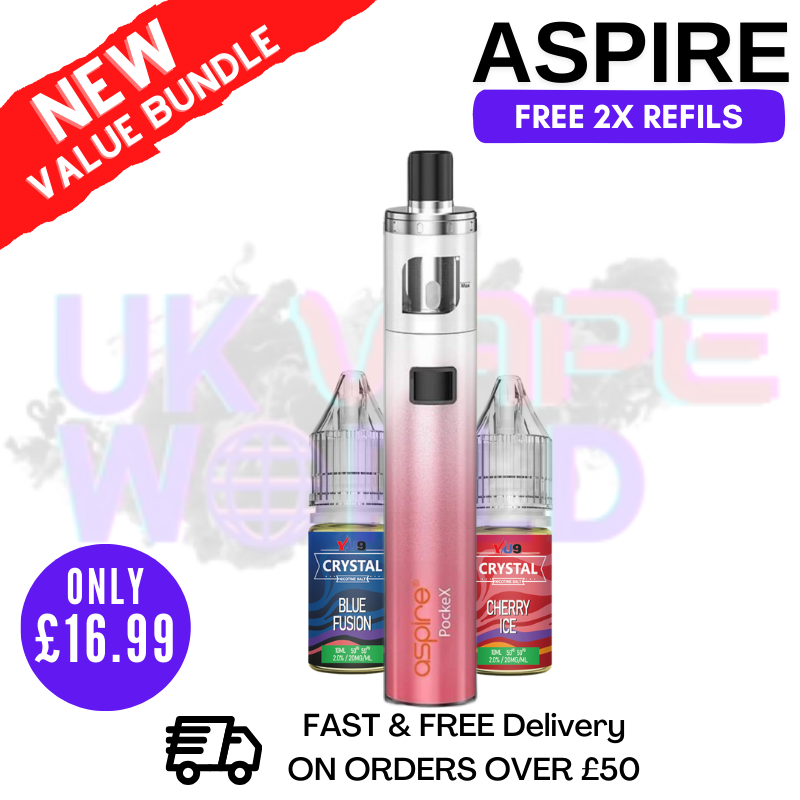 Shop Aspire Pockex Pink Gradient AIO Vape Pen Starter Kit | Cheapest - UK Vape World