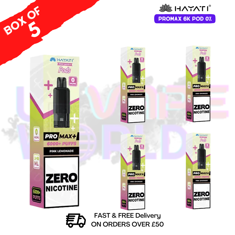 Pink Lemonade Hayati Pro Max 6000 ZERO NICOTINE Box of 5