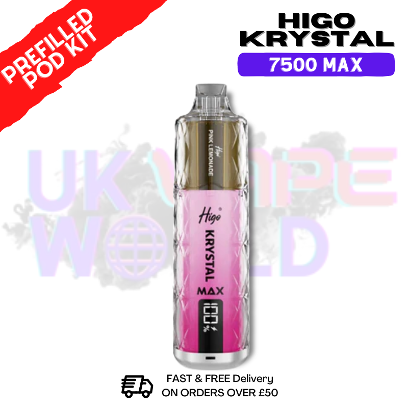 Pink Lemonade Krystal Higo 7500 Max Prefilled Pod Kit - ukvapeworld