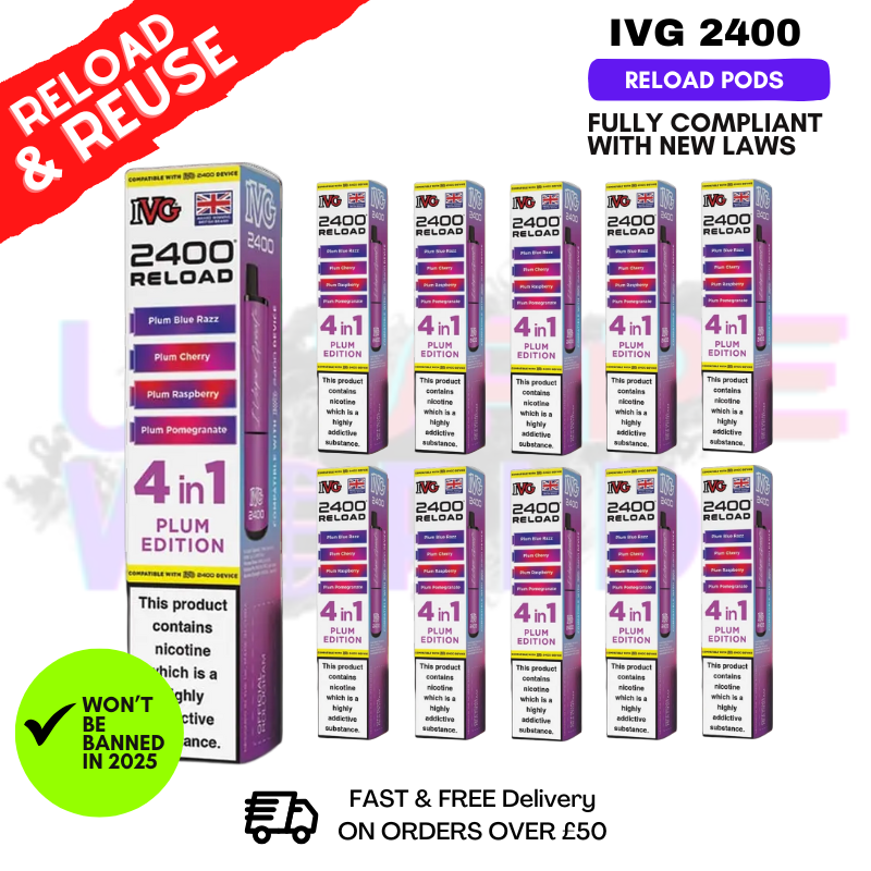 Plum Edition IVG 2400 RELOAD Pods - Box Of 10
