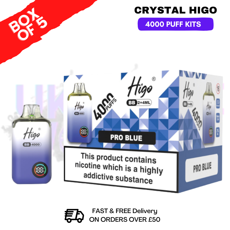 shop Pro Blue Crystal Higo 4000 Pod Kits Box Of 5 - Ukvapeworld