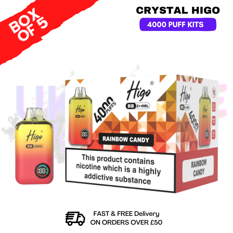 shop Rainbow Candy Crystal Higo 4000 Pod Kits Box Of 5 - Ukvapeworld