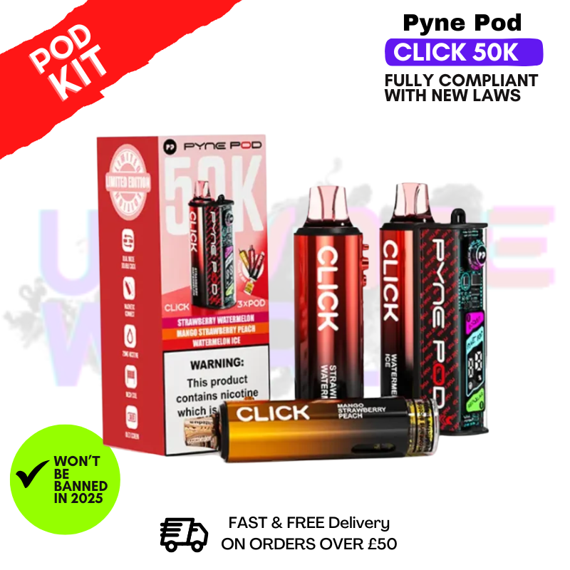 Red Edition Pyne Pod 50K Click Vape Pod Kit