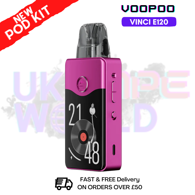 shop Rose Red Voopoo Vinci E120 Kit + Free Nicsalt - ukvapeworld