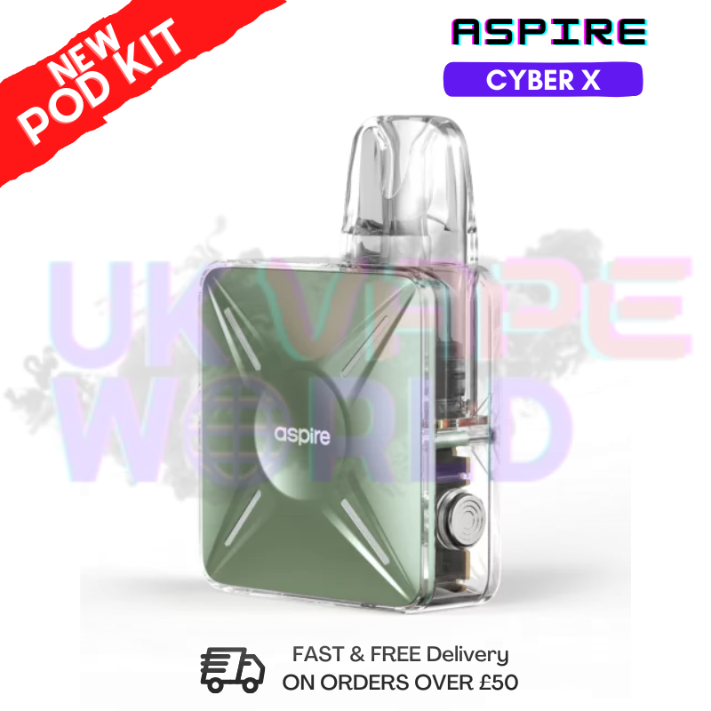 Shop Sage Green&nbsp; Aspire Cyber X Pod Kit + Free Nicsalt - ukvapeworld