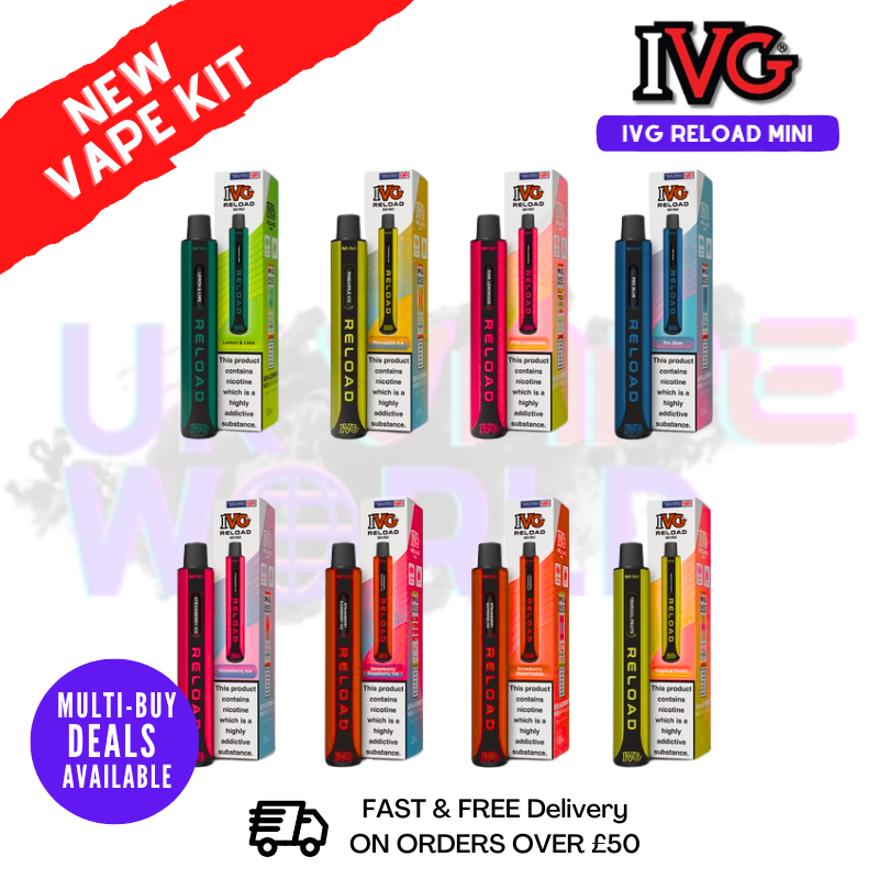 IVG Reload Mini 600 Puff Vape Pen Kit - ANY 3 FOR £12