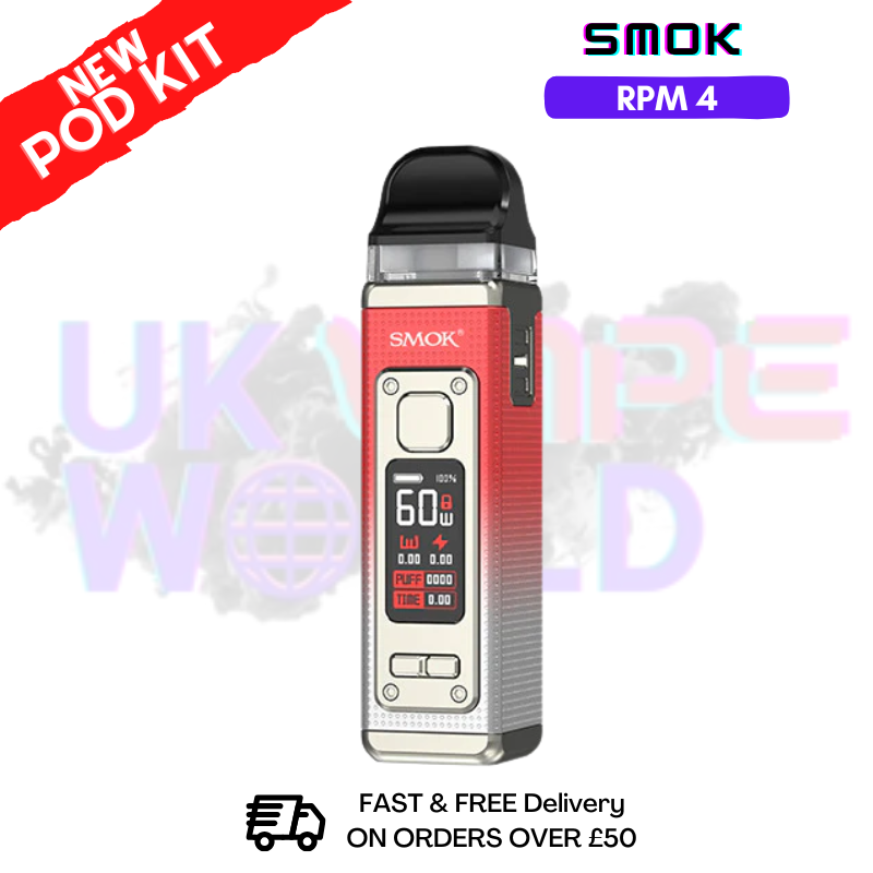 Silver Red Smok Rpm 4 kit Pod + Free Nic Salt (PRICE £21.99) - ukvapeworld