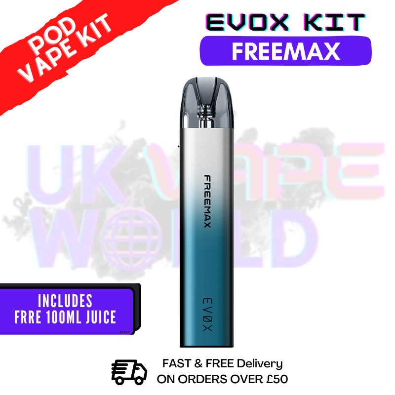 Silver Blue FreeMax Evox Refillable Pod Vape Kit