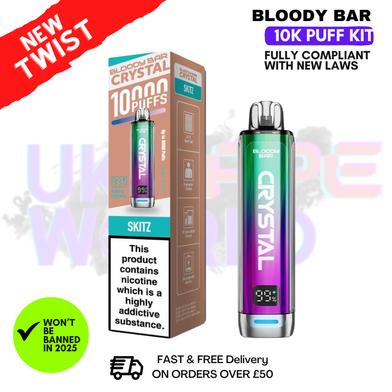 Shop Bloody Bar Crystal Skitz 10K Puff Pod Kit - UK Vape World