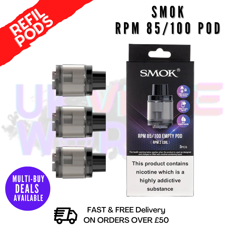 Shop Smok RPM 100 & RPM 85 Replacement Pod [PACK OF 3] - UK Vape World