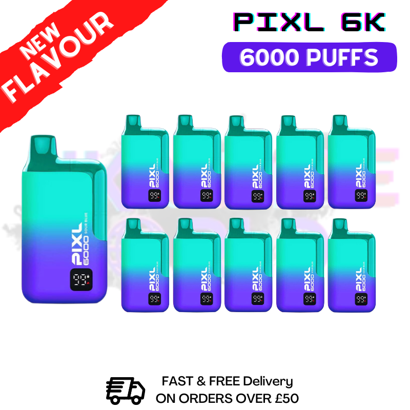 Shop Sour Blue Pixl 6000 6K Puff Box Of 10 - ONLY £74.99 - UK Vape World