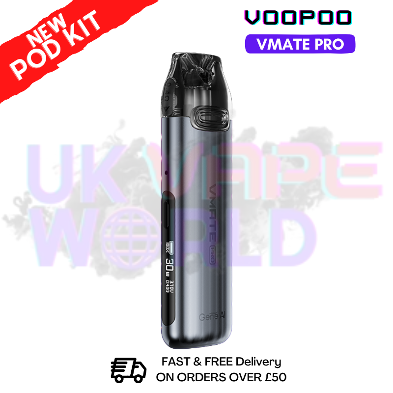 Shop Space Grey Voopoo Vmate Pro pod Kit + Free Nicsalt - ukvapeworld