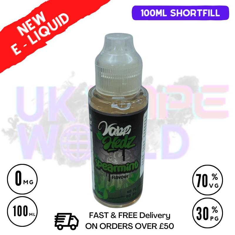 Spear mint Vape Hedz 100ml Shortfill Eliquid