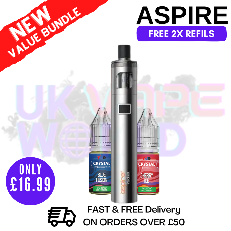 Shop Aspire Pockex Stainless Steel AIO Vape Pen Starter Kit | Cheapest - UK Vape World