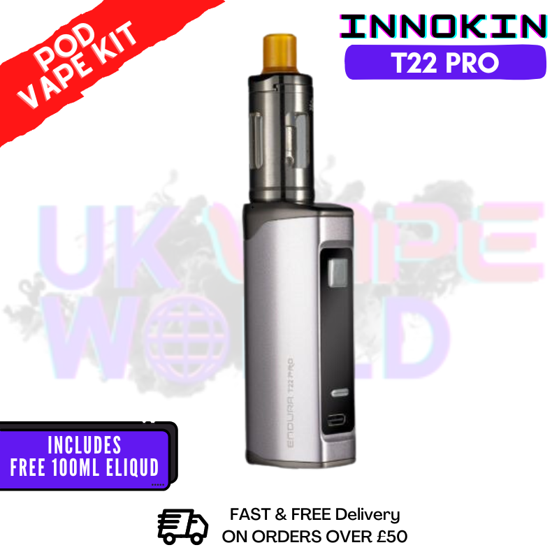 Shop Steel Grey Innokin Endura T22 Pro Kit + FREE 100ML E Liquid - UK Vaoe World