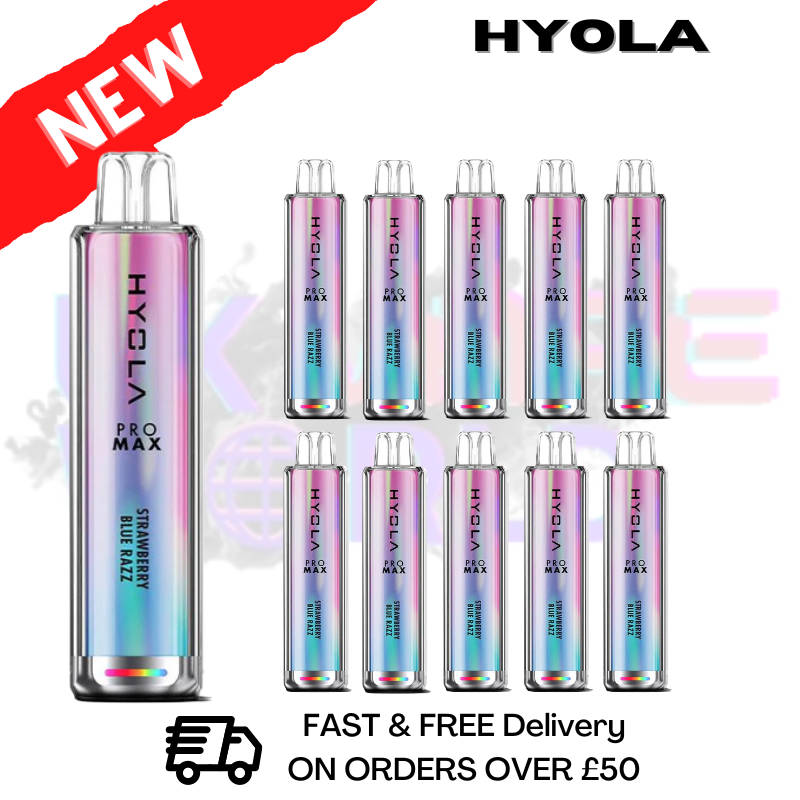 Shop Strawberry Blue Razz Hyola Pro Max 6000 Puff Box Of 10 - UK Vape World